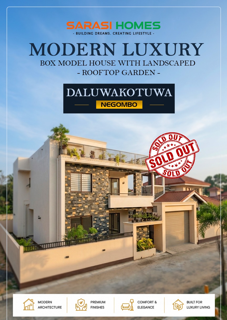 Modern Luxury Box Model House with Landscaped Rooftop Garden | Daluwakotuwa Negombo Modern Luxury Box Model House with Landscaped Rooftop Garden | Daluwakotuwa Negombo