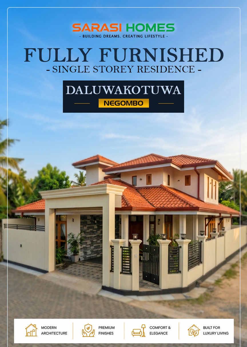 Elegant Single-Story Luxury Home for Sale – Daluwakotuwa, Negombo Elegant Single-Story Luxury Home for Sale – Daluwakotuwa, Negombo